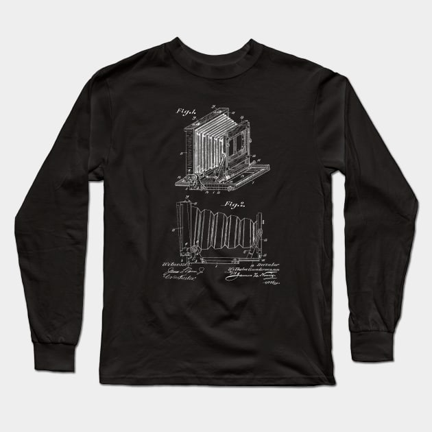 Folding Camera Vintage Patent Drawing Long Sleeve T-Shirt by TheYoungDesigns
